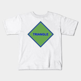 Green Blue Triangle Kids T-Shirt